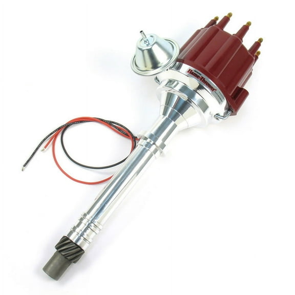 Pertronix D100711 Flame-Thrower Billet Distributor with Ignitor II Electronics. Vacuum Advance. Red Male Style Cap Fits select: 1967-1973 CHEVROLET CAMARO, 1969-1976 CHEVROLET C10
