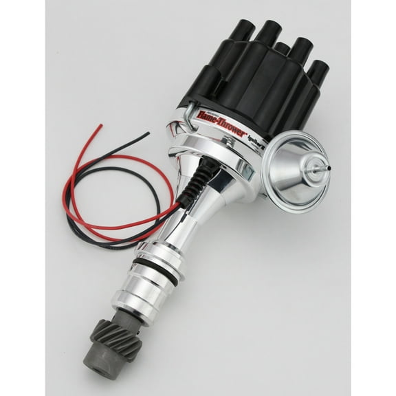 Pertronix D110700 Flame-Thrower Billet Distributor with Ignitor II Electronics. Vacuum Advance with Black Female Style Cap