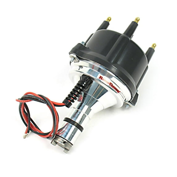 Pertronix D180810 Flame-Thrower Billet Distributor with Ignitor II Electronics. Non Vacuum. Black Cap