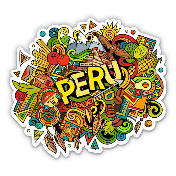 Peru - 3" Vinyl Sticker - For Car Laptop Water Bottle Phone - Waterproof Decal