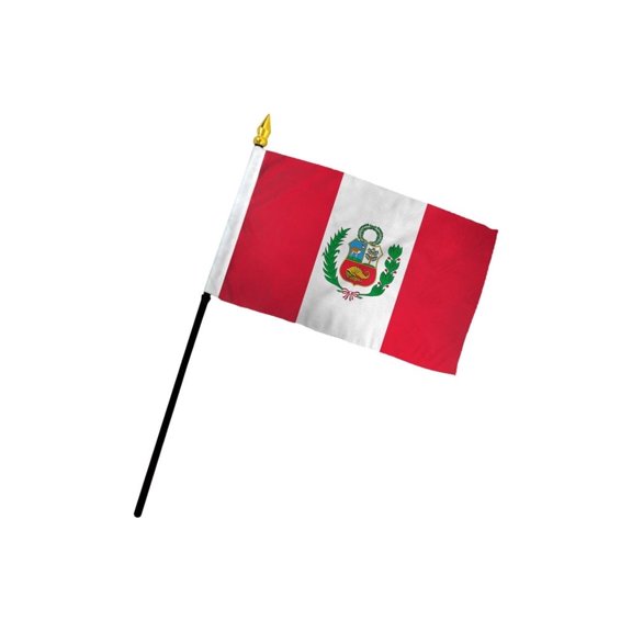 Peru 4x6in Stick Flag