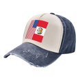 thumbnail image 1 of Peru America Flag Baseball Cap Distressed Adjustable Vintage Cotton Denim Hat for Women Men, 1 of 7