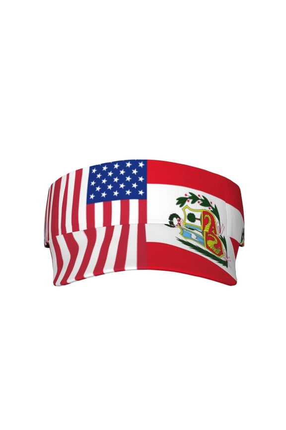 Peru America Flag Sports Sun Visor Hats Adjustable Sun Visor Caps For Women And Men