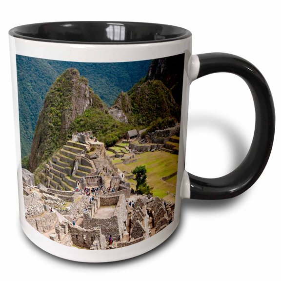 3drose, Peru. Ancient Inca Ruins of Machu Picchu - Sa17 Mde0212 - Michael Defreitas, 15oz Two-tone Black Mug