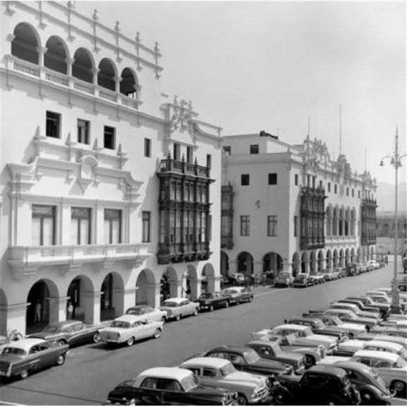 Peru Cars Parked On Street Poster Print, 24 x 36 - Large