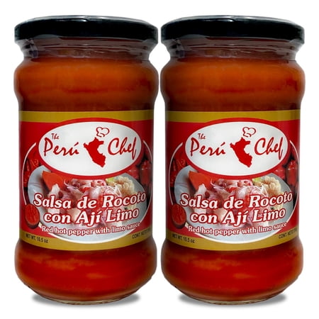Peru Chef Salsa de Rocoto con Aji Limo / Red Hot Pepper with Limo Chili 10.5oz 2 Pack