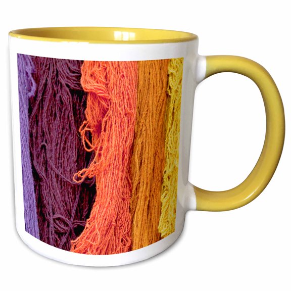3drose, Peru, Chincheros. Textiles Workshop - Sa17 Mde0163 - Michael Defreitas, 11oz Two-tone Yellow Mug