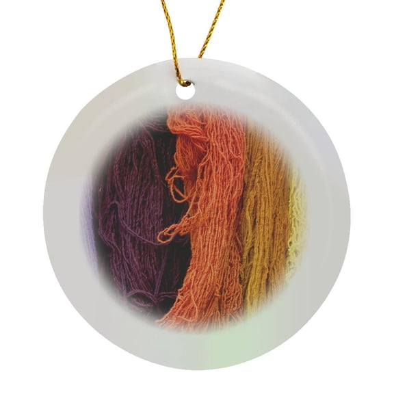 3drose, Peru, Chincheros. Textiles Workshop - Sa17 Mde0163 - Michael Defreitas, Circle Porcelain Ornament