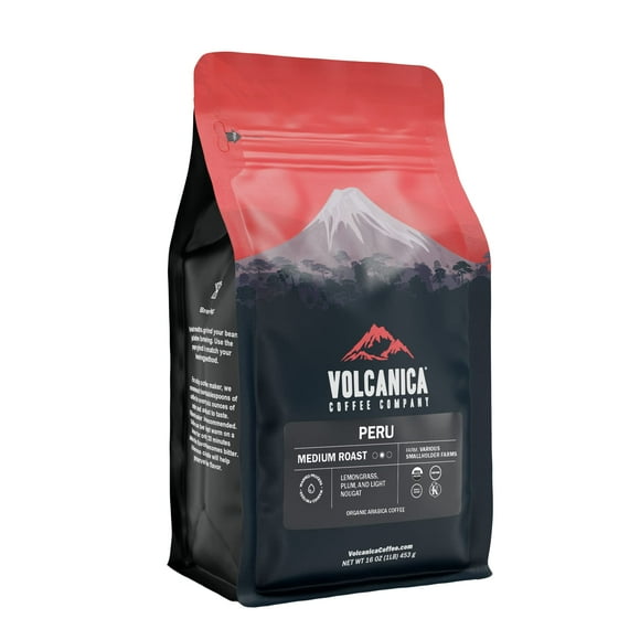 Peru Coffee, USDA SCH4Organic, Ground, Naturally Low Acid, Tres Cumbres, Fresh Roasted, Kosher, 16-ounce