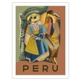 thumbnail image 1 of Peru - Cubist Dancers - Vintage Travel Poster by Springett c.1940s - Fine Art Matte Paper Print (Unframed) 24x32in, 1 of 4