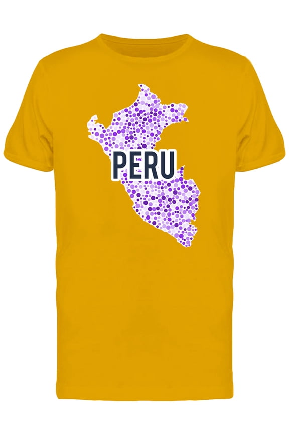 Peru Dotted Map Ts Tee Men's -Image by Shutterstock