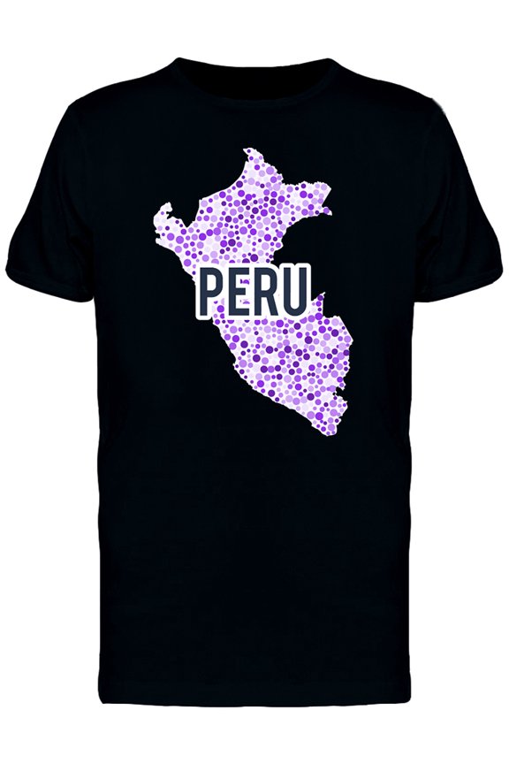 Peru Dotted Map Ts Tee Men's -Image by Shutterstock