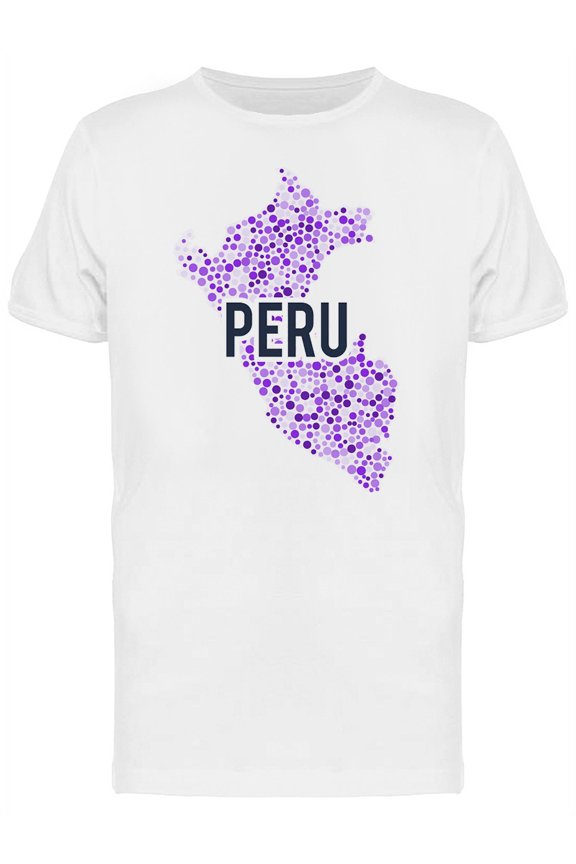 Peru Dotted Map Ts Tee Men's -Image by Shutterstock