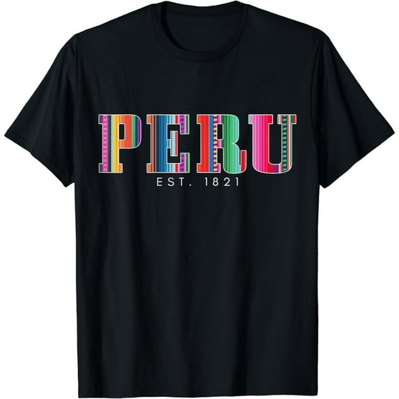 Peru Est. 1821 Peruvian Pattern Roots Pride Vintage Peru T-Shirt
