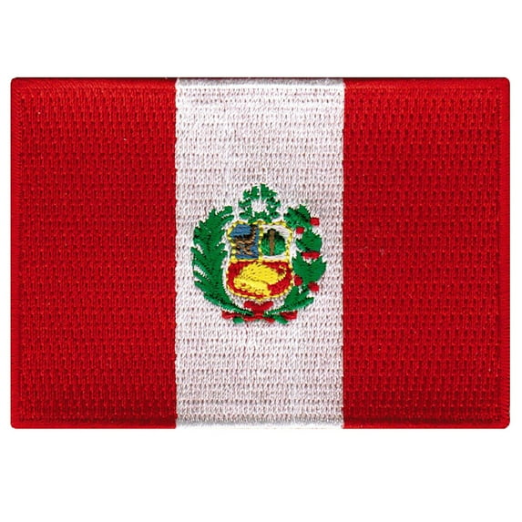 Peru Flag Embroidered Iron-on Patch