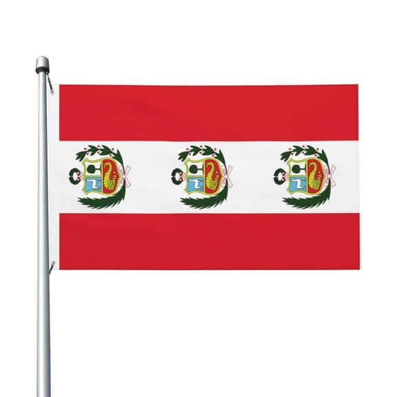 Peru Flag Flag Double Sided Printed 3x5 Ft Flag Banner Suitable For Yard Outdoor Party Decorative