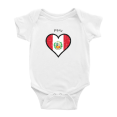thumbnail image 1 of Peru Flag Heart Love Cute Baby Bodysuit Clothes, 1 of 5