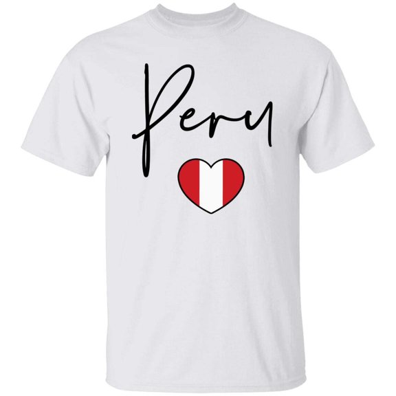 Peru Flag Heart Love Graphic T-Shirt