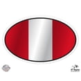 thumbnail image 1 of Peru Flag Oval - 7" Vinyl Sticker - For Car Laptop I-Pad - Waterproof Decal, 1 of 1
