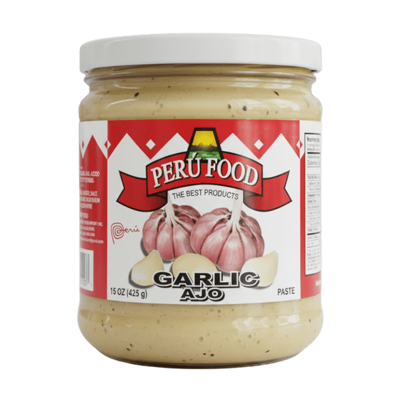 Peru Food Garlic Paste - Ajo en Pasta - Authentic Peruvian Seasoning, Ready-to-Use Minced Garlic, No Prep Cooking Essential - 15 oz (425 g)