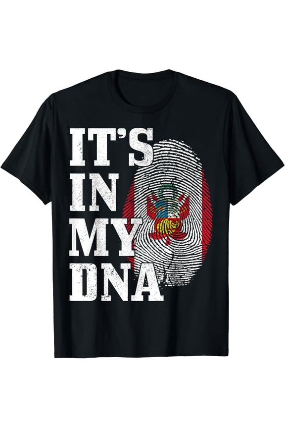 Peru It's In My DNA Fingerprint Peruvian Flag Roots Pride T-Shirt