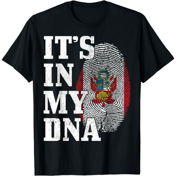 Peru It's In My DNA Fingerprint Peruvian Flag Roots Pride T-Shirt