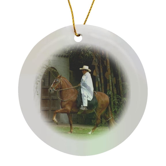 3drose, Peru, Lima, Horse Ranch, Chacra Tres Canas - Sa17 Cmi0334 - Cindy Miller Hopkins, Circle Porcelain Ornament