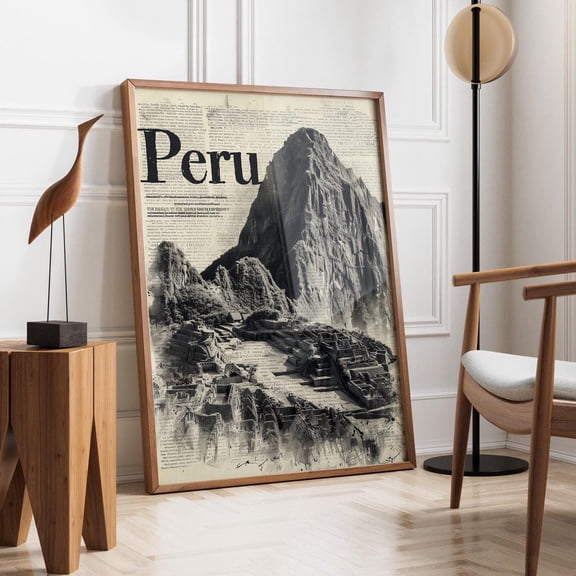 Peru Mountain City Newspaper Travel Poster Unframed Paper Print