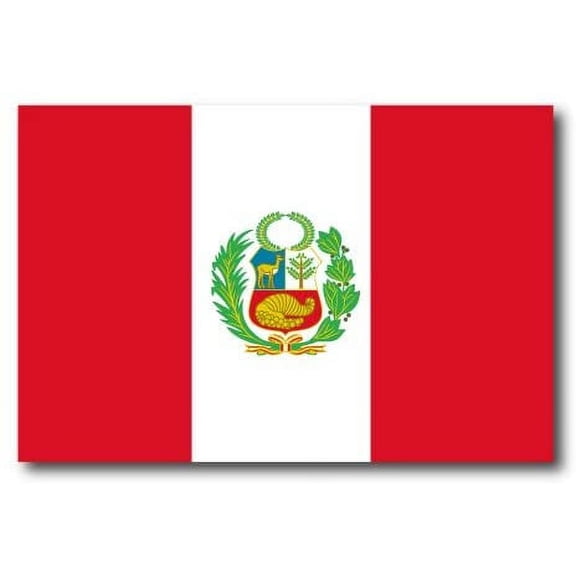 Peru Peruvian Flag Car Decal - 3" x 5"