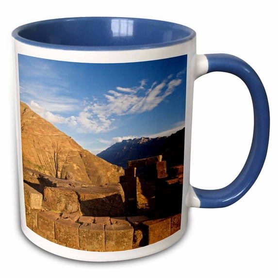 3drose, Peru, Pisac, Inca Ruins - Sa17 Bja0085 - Jaynes Gallery, 15oz Two-tone Blue Mug