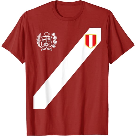Peru Red Shirt Peruvian Flag Escudo Retro Soccer Peru T-Shirt, Unisex T-Shirt