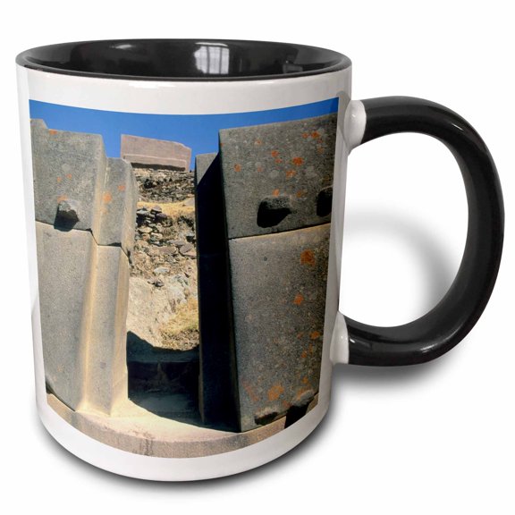 3drose, Peru, Sacred Valley, Ollantaytambo, Inca Ruins - Sa17 Ksc0011 - Kevin Schafer, 11oz Two-tone Black Mug