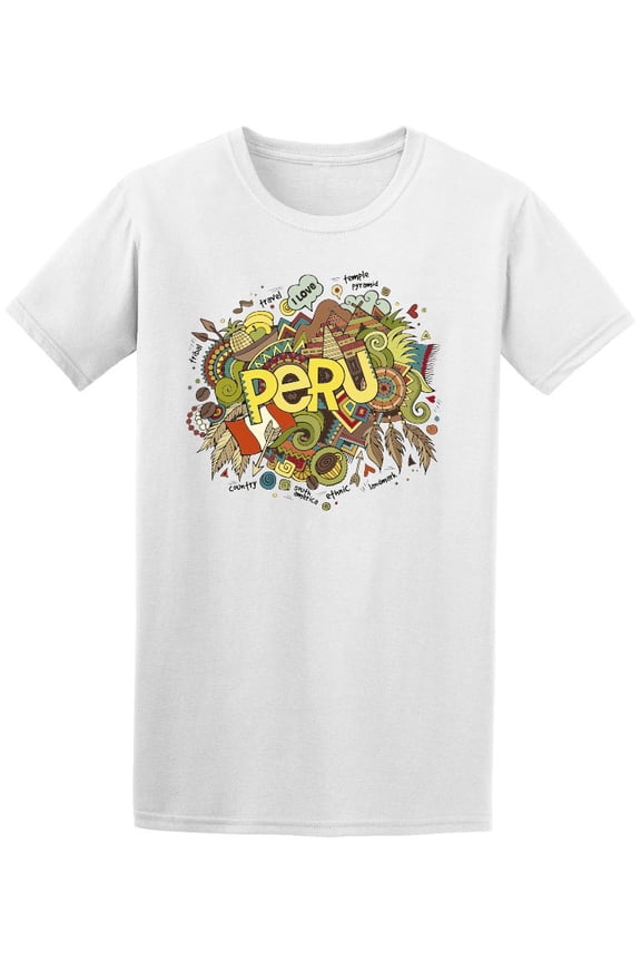 Peru South America Doodle T-Shirt Men -Image by Shutterstock, Male Large
