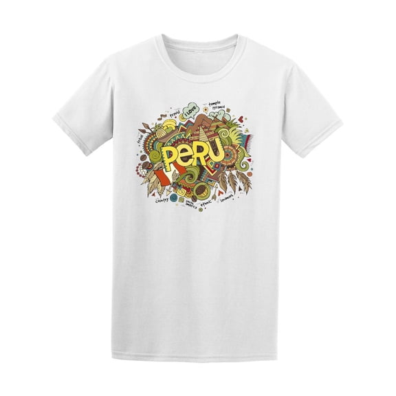 Peru South America Doodle T-Shirt Men -Image by Shutterstock, Male x-Large