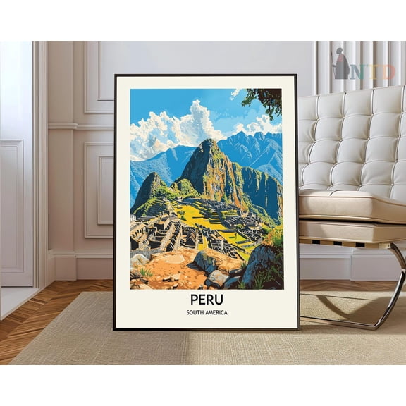 Peru South America Travel Poster, Unframed Paper Poster 8x10in