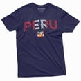 thumbnail image 1 of Peru T-Shirt Tee Shirt Peruvian Flag Coat Of Arms Mens Womens Unisex T-Shirt (X-Large Navy Blue), 1 of 5