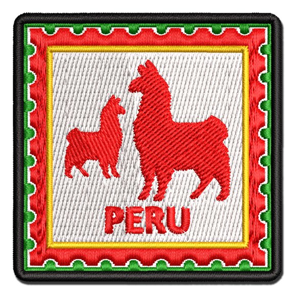 Peru Travel Vicunas Llamas Alpacas Guanacos Applique Multi-Color Embroidered Iron-On Patch - 2.0 Inch Mini
