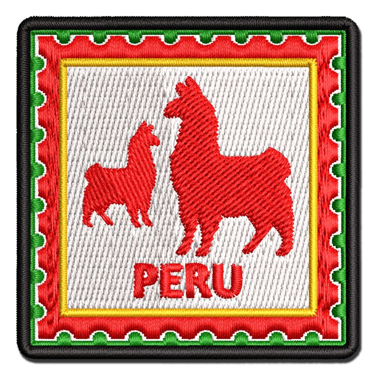 Peru Travel Vicunas Llamas Alpacas Guanacos Applique Multi-Color