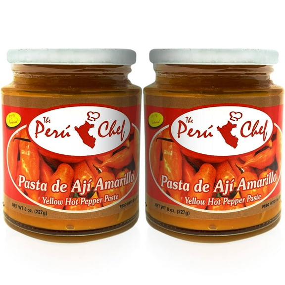PeruChef Pasta de Aji Amarillo 8oz | Peruvian Yellow Hot Pepper Paste 2 Pack