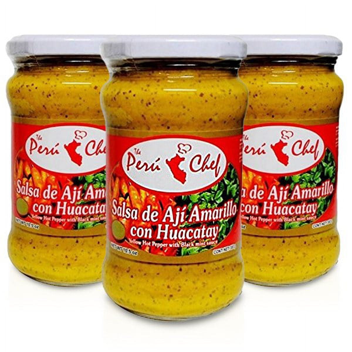 PeruChef Salsa Aji Amarillo con Huacatay 10.5 oz Yellow Hot Pepper