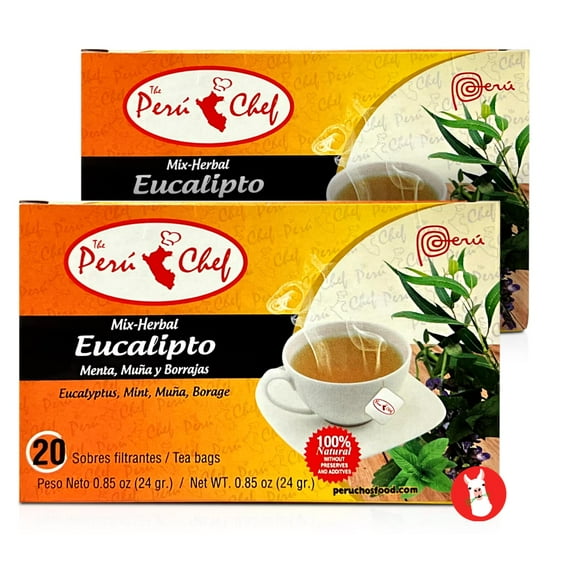 Peruchef Te Mix-herbal Eucalipto, Menta, Mua y Borraja 2 Packs