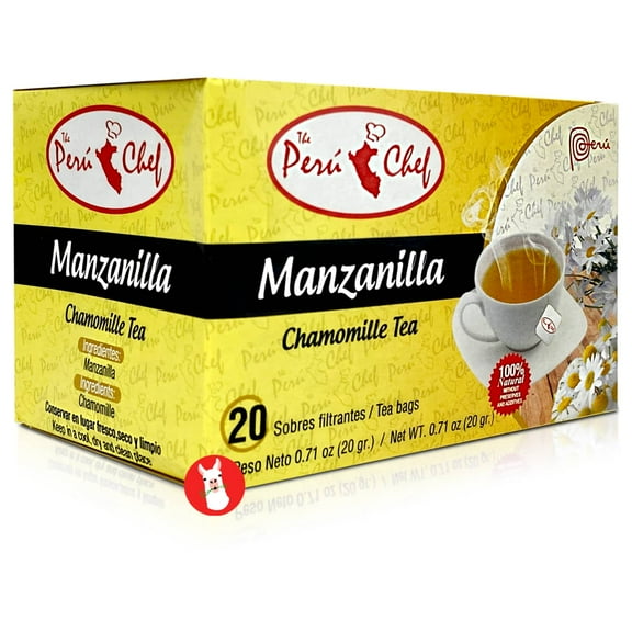 Peruchef Te de Manzanilla 20 sobres | 20 Tea Bags of Chamomile from Peru 0.71 oz
