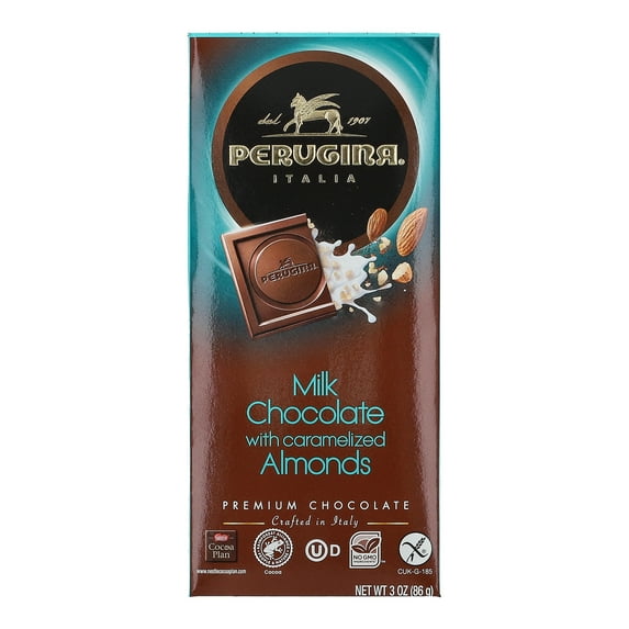 Perugina Milk Chocolate & Almonds Bar - A Delicious Blend of Creamy Italian Chocolate and Crunchy Almonds - 86g