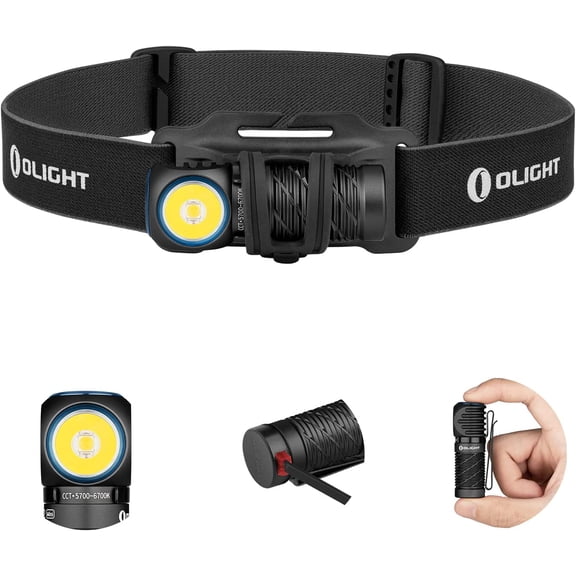 Perun 2 Mini Headlamp 1100 Lumens LED Head Flashlight, Rechargeable Headlight with Red Light Option, Great for Working, Hiking, Camping and Climbing (Black Cool White: 5700~6700K)
