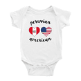 thumbnail image 1 of Peruvian American Flag Two Hearts Cute Baby Jumpsuits (White, 3-6 Months), 1 of 5