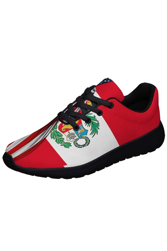 Peruvian American flag Shoes Sneakers Black Size 3.5