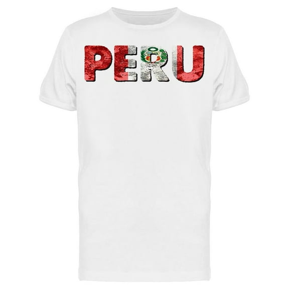 Peruvian Flag Peru T-Shirt Men -Image by Shutterstock, Male Medium