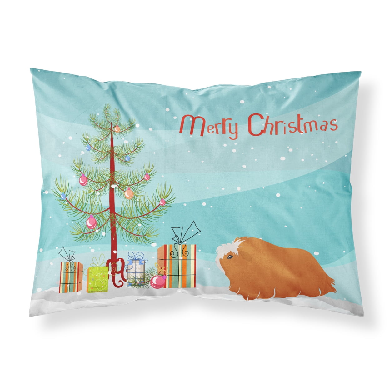 Peruvian Guinea Pig Merry Christmas Fabric Standard Pillowcase CK4443PILLOWCASE