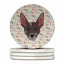 Peruvian Hairless Dog Merry Christmas Large Sandstone Coasters Pack of 4 4 in x 4 in