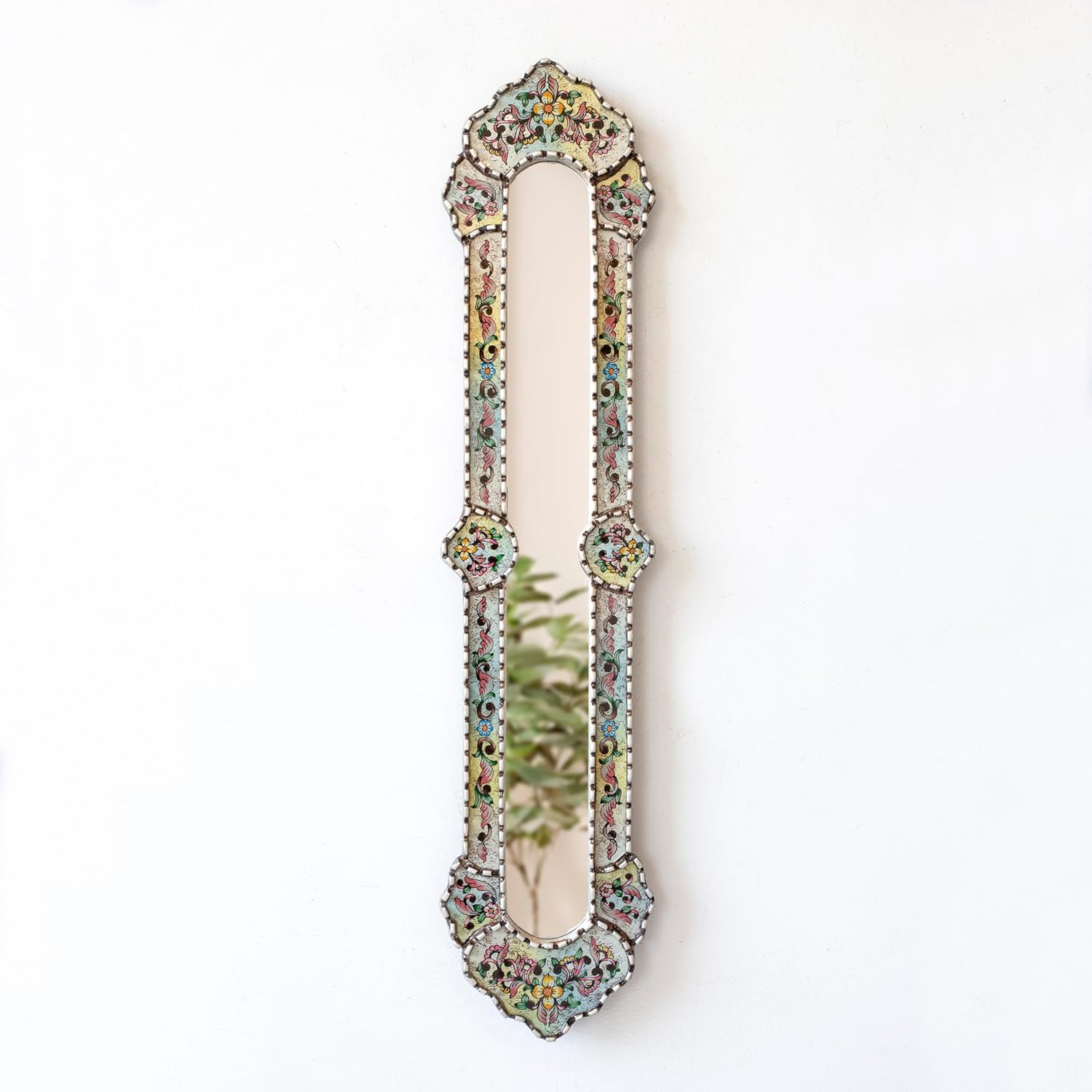 Peruvian Long Narrow wall mirror 35.4" tall for wall home decor